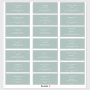 Adresetiketten met een lichte Sage Green Wedding G Sticker