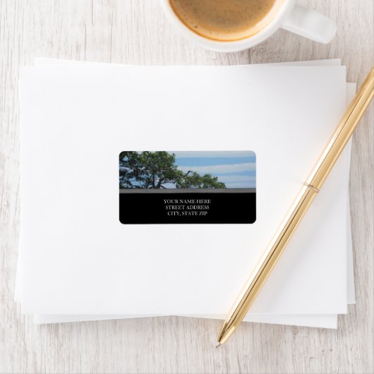 Adresetiketten met gestreepte wolken etiket (Insitu)