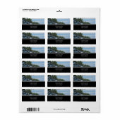 Adresetiketten met gestreepte wolken etiket (Full Sheet)