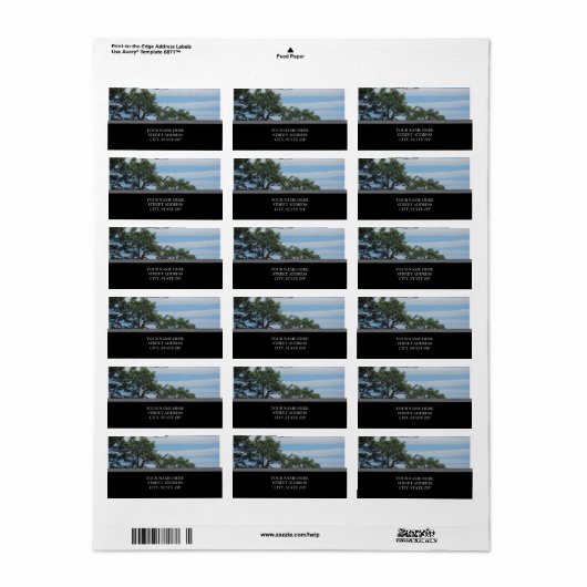 Adresetiketten met gestreepte wolken etiket (Full Sheet)
