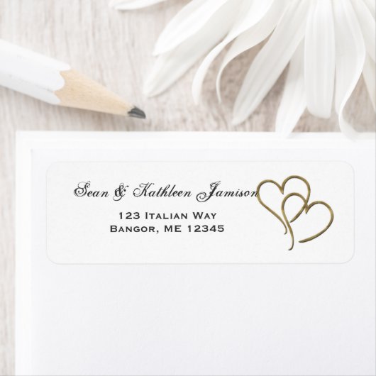 Adresetiketten met goudhart etiket (Insitu)