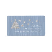 Adresetiketten met kerstbomen in de schaal etiket (Voorkant)