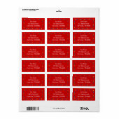 Adresetiketten met kerstlampjes (rood) etiket (Full Sheet)
