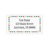 Adresetiketten met kerstlampjes (wit) etiket (Voorkant)