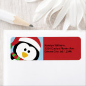 Adresetiketten met kerstpinguïn etiket (Insitu)