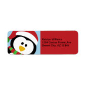 Adresetiketten met kerstpinguïn etiket (Voorkant)