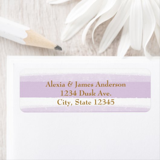 Adresetiketten met lavendel en witte Waterverf Str Etiket (Insitu)