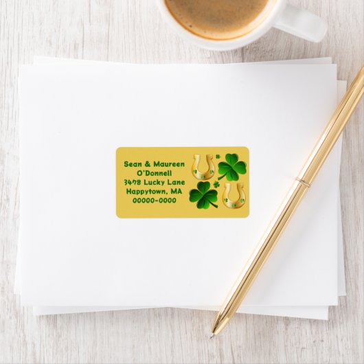 Adresetiketten met luzerne en luzerne Hoefijzers Etiket (Insitu)