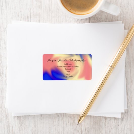 Adresetiketten met Retro Tie Dye Style Background Etiket (Insitu)