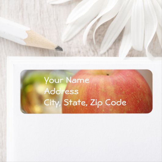 Adresetiketten met rode appel etiket (Insitu)