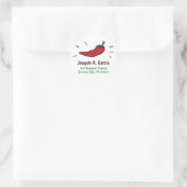 Adresetiketten met rode Chili Pepper Ronde Sticker (Tas)
