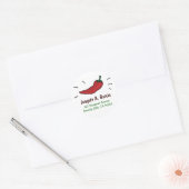 Adresetiketten met rode Chili Pepper Ronde Sticker (Envelop)