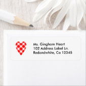 Adresetiketten met rode en witte tandham etiket (Insitu)