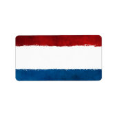 Adresetiketten met rode witte en blauwe stremmen etiket (Voorkant)