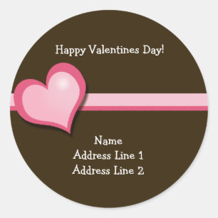 Adresetiketten met ronde Valentijnsdag, gezoet Sticker