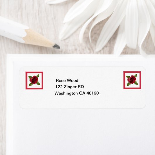 Adresetiketten met Roos Design Etiket (Insitu)
