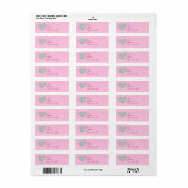 Adresetiketten met roze diamanten harten etiket (Full Sheet)