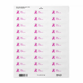 Adresetiketten met roze lint etiket (Full Sheet)