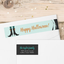 Adresetiketten met witte heks Boots Halloween
