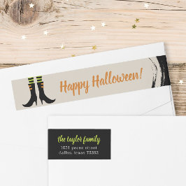 Adresetiketten met witte heks Boots Halloween