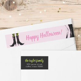Adresetiketten met witte heks Boots Halloween