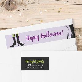 Adresetiketten met witte heks Boots Halloween