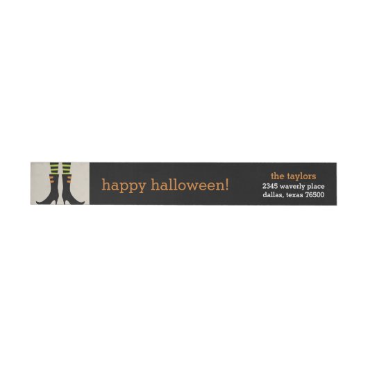Adresetiketten met witte heks Boots Halloween (Individueel)