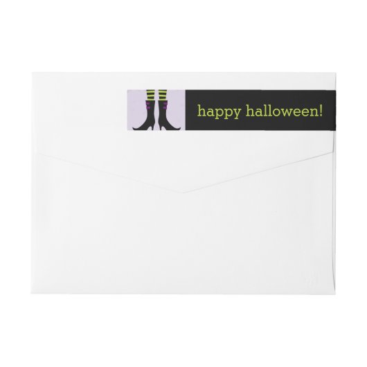 Adresetiketten met witte heks Boots Halloween (Achterkant)