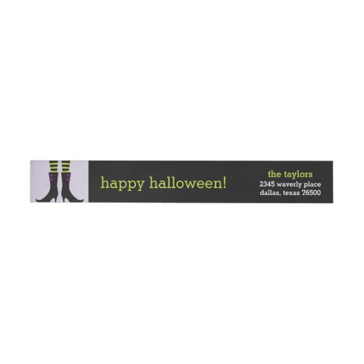 Adresetiketten met witte heks Boots Halloween (Individueel)