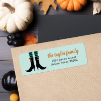 Adresetiketten met witte heks Boots Halloween