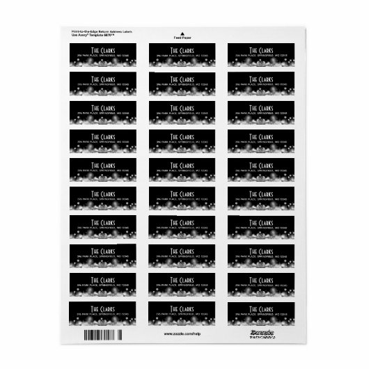 Adresetiketten met zwarte en witte rode lichten etiket (Full Sheet)