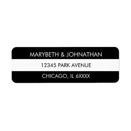 Adresetiketten met zwarte en witte streep etiket (Voorkant)