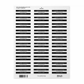 Adresetiketten met zwarte en witte streep etiket (Full Sheet)