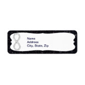 Adresetiketten met zwarte glitter Diamond Infinity Etiket (Voorkant)