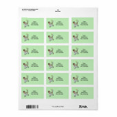 Adresetiketten met zwarte haarmannetjes tennisspel etiket (Full Sheet)