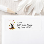 Adresetiketten met zwarte kattenvangers etiket (Insitu)