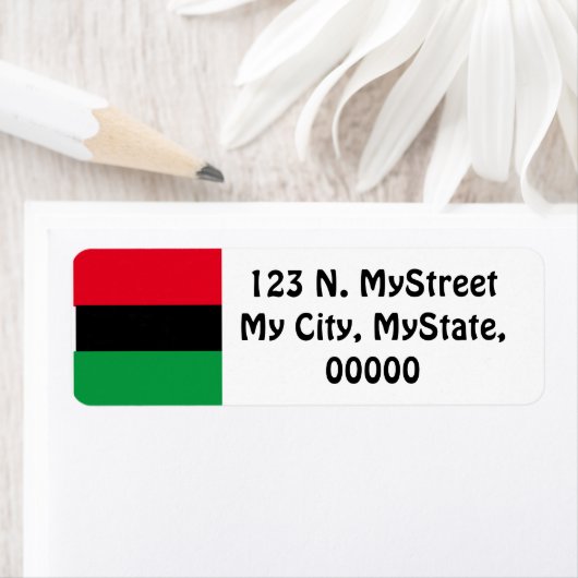 adresetiketten met zwarte vlag etiket (Insitu)