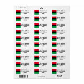 adresetiketten met zwarte vlag etiket (Full Sheet)