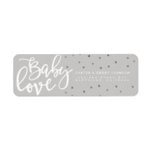 ADRESETIKETTEN | Modern Grey Baby Love Boy Script