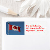 Adresetiketten onder Canadese vlag Etiket (Insitu)
