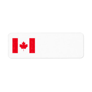 ADRESETIKETTEN ONDER CANADESE VLAG ETIKET