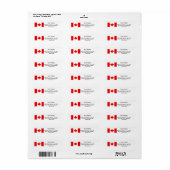 ADRESETIKETTEN ONDER CANADESE VLAG ETIKET (Full Sheet)