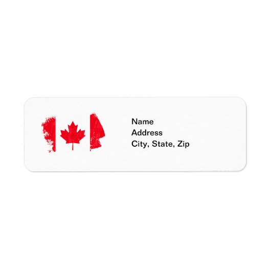 ADRESETIKETTEN ONDER CANADESE VLAG ETIKET (Voorkant)