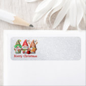 Adresetiketten op de Noordpool Gnomes Trio Etiket (Insitu)