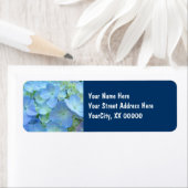 Adresetiketten op maat Blauwe bloemige Hydrangeas Etiket (Insitu)