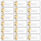 Adresetiketten Oranje bloemen voor aangepaste wedd Sticker (Voorkant)