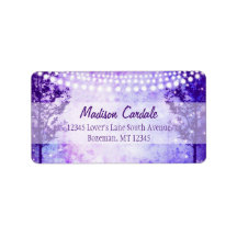 Adresetiketten Paarse Boom Band Lights Wedding