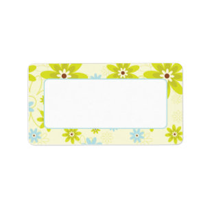 Adresetiketten Retro Funky Floral Etiket