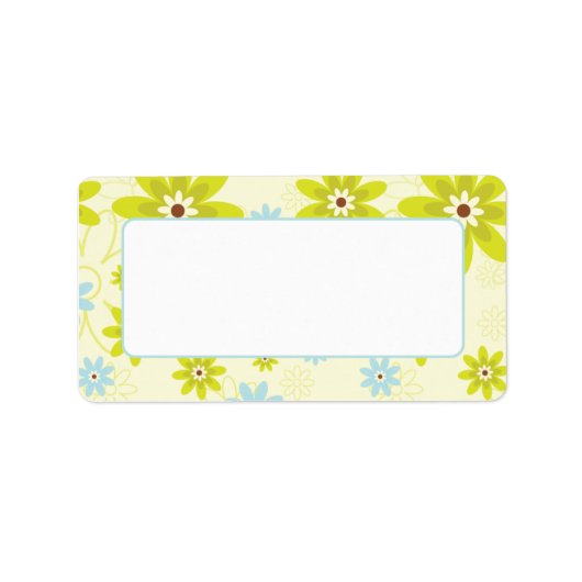 Adresetiketten Retro Funky Floral Etiket (Voorkant)