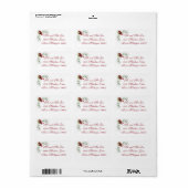 Adresetiketten/rode rozen en witte tulpen etiket (Full Sheet)